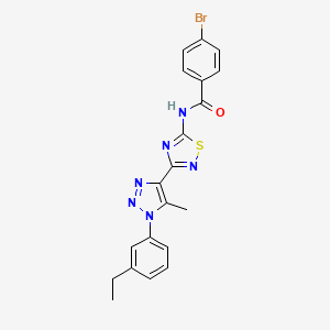 molecular formula C20H17BrN6OS B11268704 4-bromo-N-{3-[1-(3-ethylphenyl)-5-methyl-1H-1,2,3-triazol-4-yl]-1,2,4-thiadiazol-5-yl}benzamide 