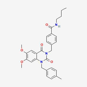 N-butyl-4-{[6,7-dimethoxy-1-(4-methylbenzyl)-2,4-dioxo-1,4-dihydroquinazolin-3(2H)-yl]methyl}benzamide