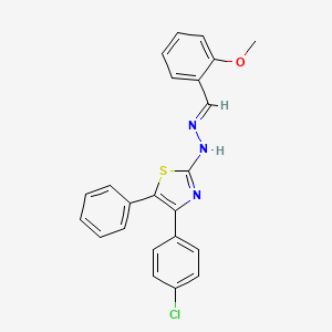 molecular formula C23H18ClN3OS B11268763 4-(4-chlorophenyl)-2-[(2E)-2-(2-methoxybenzylidene)hydrazinyl]-5-phenyl-1,3-thiazole 