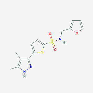 5-(4,5-dimethyl-1H-pyrazol-3-yl)-N-(furan-2-ylmethyl)thiophene-2-sulfonamide