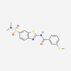 molecular formula C17H17N3O3S3 B11268799 N-(6-(N,N-dimethylsulfamoyl)benzo[d]thiazol-2-yl)-3-(methylthio)benzamide 