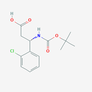 molecular formula C14H18ClNO4 B112688 (S)-3-((tert-Butoxycarbonyl)amino)-3-(2-chlorophenyl)propanoic acid CAS No. 500770-73-0