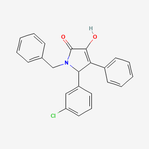 molecular formula C23H18ClNO2 B11268811 1-benzyl-5-(3-chlorophenyl)-3-hydroxy-4-phenyl-1,5-dihydro-2H-pyrrol-2-one 