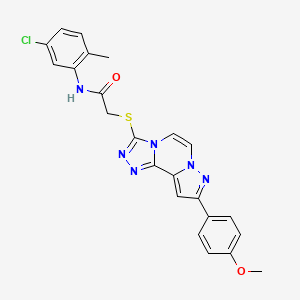 molecular formula C23H19ClN6O2S B11268812 N-(5-Chloro-2-methylphenyl)-2-{[9-(4-methoxyphenyl)pyrazolo[1,5-A][1,2,4]triazolo[3,4-C]pyrazin-3-YL]sulfanyl}acetamide 