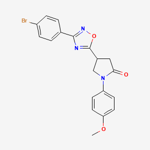 molecular formula C19H16BrN3O3 B11268819 4-[3-(4-Bromophenyl)-1,2,4-oxadiazol-5-yl]-1-(4-methoxyphenyl)pyrrolidin-2-one 