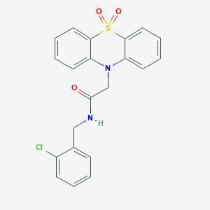 molecular formula C21H17ClN2O3S B11268822 N-(2-chlorobenzyl)-2-(5,5-dioxido-10H-phenothiazin-10-yl)acetamide 