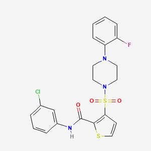 molecular formula C21H19ClFN3O3S2 B11268830 N-(3-chlorophenyl)-3-{[4-(2-fluorophenyl)piperazin-1-yl]sulfonyl}thiophene-2-carboxamide 