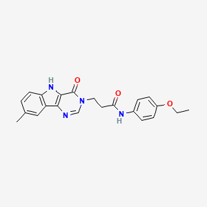 molecular formula C22H22N4O3 B11268834 N-(4-ethoxyphenyl)-3-(8-methyl-4-oxo-4,5-dihydro-3H-pyrimido[5,4-b]indol-3-yl)propanamide 