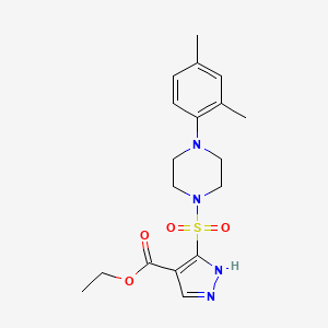 molecular formula C18H24N4O4S B11268835 ethyl 5-{[4-(2,4-dimethylphenyl)piperazin-1-yl]sulfonyl}-1H-pyrazole-4-carboxylate 