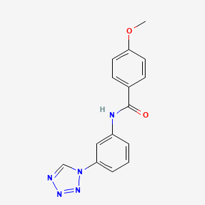 molecular formula C15H13N5O2 B11268836 4-methoxy-N-[3-(1H-tetrazol-1-yl)phenyl]benzamide 