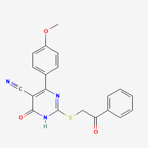 4-(4-Methoxyphenyl)-6-oxo-2-[(2-oxo-2-phenylethyl)sulfanyl]-1,6-dihydropyrimidine-5-carbonitrile