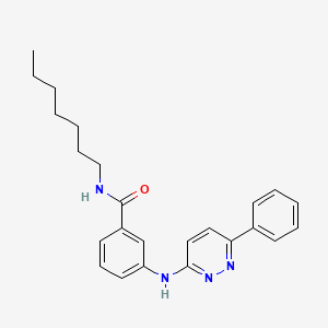 molecular formula C24H28N4O B11268854 N-heptyl-3-[(6-phenylpyridazin-3-yl)amino]benzamide 