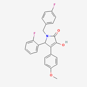 molecular formula C24H19F2NO3 B11268888 1-(4-fluorobenzyl)-5-(2-fluorophenyl)-3-hydroxy-4-(4-methoxyphenyl)-1,5-dihydro-2H-pyrrol-2-one 