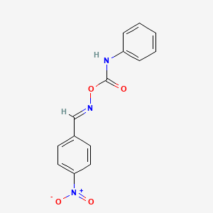 molecular formula C14H11N3O4 B11268894 ({[(E)-(4-nitrophenyl)methylidene]amino}oxy)(phenylamino)methanone 