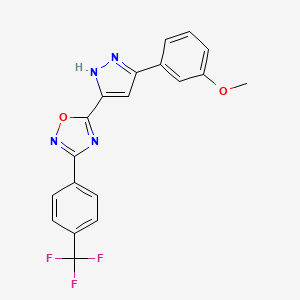 5-(3-(3-methoxyphenyl)-1H-pyrazol-5-yl)-3-(4-(trifluoromethyl)phenyl)-1,2,4-oxadiazole