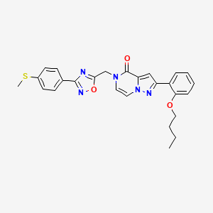 2-(2-butoxyphenyl)-5-((3-(4-(methylthio)phenyl)-1,2,4-oxadiazol-5-yl)methyl)pyrazolo[1,5-a]pyrazin-4(5H)-one