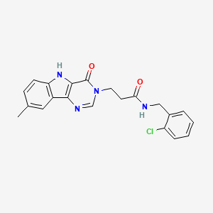 N-(2-chlorobenzyl)-3-(8-methyl-4-oxo-4,5-dihydro-3H-pyrimido[5,4-b]indol-3-yl)propanamide