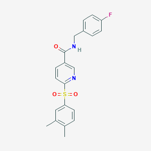 6-((3,4-dimethylphenyl)sulfonyl)-N-(4-fluorobenzyl)nicotinamide