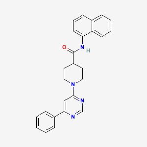 molecular formula C26H24N4O B11268972 N-(naphthalen-1-yl)-1-(6-phenylpyrimidin-4-yl)piperidine-4-carboxamide 