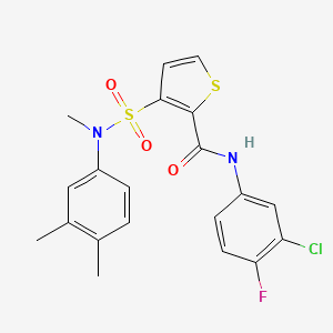 N-(3-chloro-4-fluorophenyl)-3-[(3,4-dimethylphenyl)(methyl)sulfamoyl]thiophene-2-carboxamide