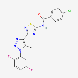 4-chloro-N-{3-[1-(2,5-difluorophenyl)-5-methyl-1H-1,2,3-triazol-4-yl]-1,2,4-thiadiazol-5-yl}benzamide