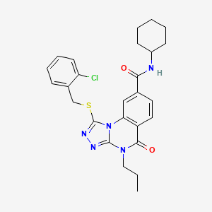 1-((2-chlorobenzyl)thio)-N-cyclohexyl-5-oxo-4-propyl-4,5-dihydro-[1,2,4]triazolo[4,3-a]quinazoline-8-carboxamide