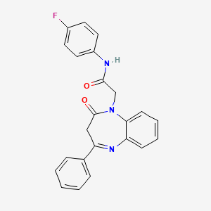 molecular formula C23H18FN3O2 B11269086 N-(4-fluorophenyl)-2-(2-oxo-4-phenyl-2,3-dihydro-1H-1,5-benzodiazepin-1-yl)acetamide 