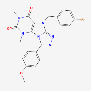 molecular formula C22H19BrN6O3 B11269090 9-[(4-Bromophenyl)methyl]-3-(4-methoxyphenyl)-5,7-dimethyl-5,7,9-trihydro-1,2, 4-triazolo[3,4-i]purine-6,8-dione 