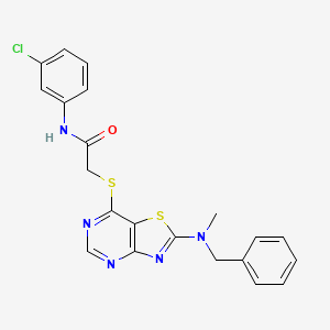 2-({2-[Benzyl(methyl)amino]-[1,3]thiazolo[4,5-D]pyrimidin-7-YL}sulfanyl)-N-(3-chlorophenyl)acetamide