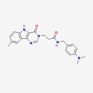 N-[4-(dimethylamino)benzyl]-3-(8-methyl-4-oxo-4,5-dihydro-3H-pyrimido[5,4-b]indol-3-yl)propanamide