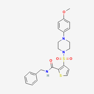 molecular formula C23H25N3O4S2 B11269147 N-benzyl-3-{[4-(4-methoxyphenyl)piperazin-1-yl]sulfonyl}thiophene-2-carboxamide 