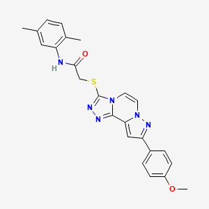 molecular formula C24H22N6O2S B11269155 N-(2,5-dimethylphenyl)-2-((9-(4-methoxyphenyl)pyrazolo[1,5-a][1,2,4]triazolo[3,4-c]pyrazin-3-yl)thio)acetamide 