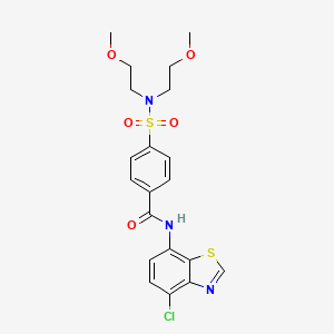 molecular formula C20H22ClN3O5S2 B11269164 4-(N,N-bis(2-methoxyethyl)sulfamoyl)-N-(4-chlorobenzo[d]thiazol-7-yl)benzamide 