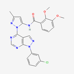 N-{1-[1-(3-chlorophenyl)-1H-pyrazolo[3,4-d]pyrimidin-4-yl]-3-methyl-1H-pyrazol-5-yl}-2,3-dimethoxybenzamide