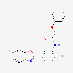 molecular formula C22H17ClN2O3 B11269193 N-[2-chloro-5-(6-methyl-1,3-benzoxazol-2-yl)phenyl]-2-phenoxyacetamide 