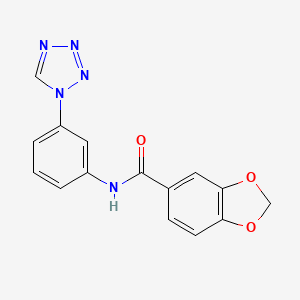 molecular formula C15H11N5O3 B11269196 N-[3-(1H-tetrazol-1-yl)phenyl]-1,3-benzodioxole-5-carboxamide 