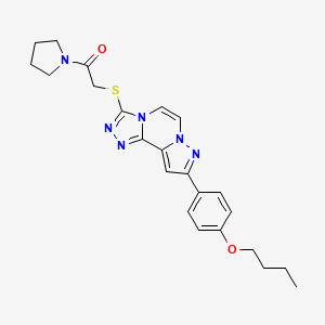 2-((9-(4-Butoxyphenyl)pyrazolo[1,5-a][1,2,4]triazolo[3,4-c]pyrazin-3-yl)thio)-1-(pyrrolidin-1-yl)ethanone