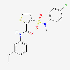 molecular formula C20H19ClN2O3S2 B11269227 3-[(4-chlorophenyl)(methyl)sulfamoyl]-N-(3-ethylphenyl)thiophene-2-carboxamide 