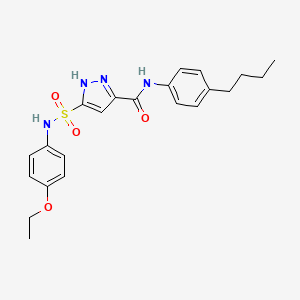 molecular formula C22H26N4O4S B11269236 N-(4-butylphenyl)-3-[(4-ethoxyphenyl)sulfamoyl]-1H-pyrazole-5-carboxamide 