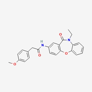 molecular formula C24H22N2O4 B11269251 N-(10-ethyl-11-oxo-10,11-dihydrodibenzo[b,f][1,4]oxazepin-2-yl)-2-(4-methoxyphenyl)acetamide 