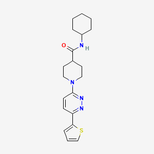 molecular formula C20H26N4OS B11269286 N-Cyclohexyl-1-[6-(thiophen-2-YL)pyridazin-3-YL]piperidine-4-carboxamide 