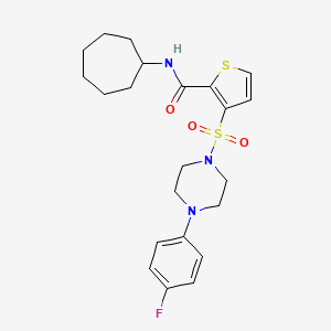 N-cycloheptyl-3-((4-(4-fluorophenyl)piperazin-1-yl)sulfonyl)thiophene-2-carboxamide