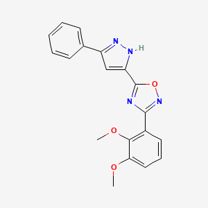 3-(2,3-dimethoxyphenyl)-5-(3-phenyl-1H-pyrazol-5-yl)-1,2,4-oxadiazole