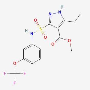 methyl 3-ethyl-5-(N-(3-(trifluoromethoxy)phenyl)sulfamoyl)-1H-pyrazole-4-carboxylate