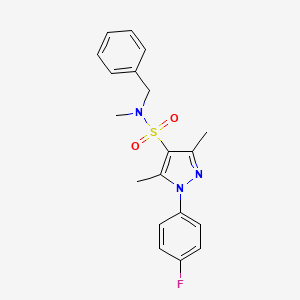 N-benzyl-1-(4-fluorophenyl)-N,3,5-trimethyl-1H-pyrazole-4-sulfonamide