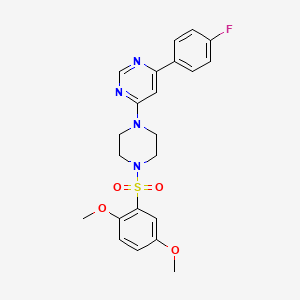 4-[4-(2,5-Dimethoxybenzenesulfonyl)piperazin-1-YL]-6-(4-fluorophenyl)pyrimidine