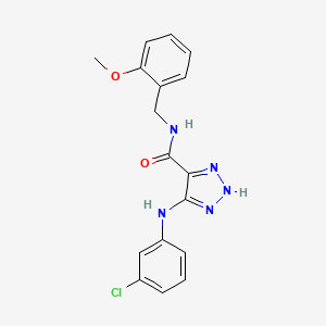 molecular formula C17H16ClN5O2 B11269414 5-[(3-chlorophenyl)amino]-N-(2-methoxybenzyl)-1H-1,2,3-triazole-4-carboxamide 