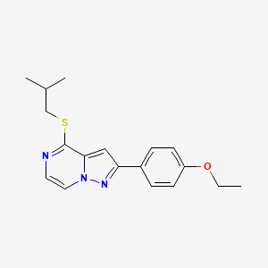 molecular formula C18H21N3OS B11269435 2-(4-Ethoxyphenyl)-4-[(2-methylpropyl)sulfanyl]pyrazolo[1,5-a]pyrazine 