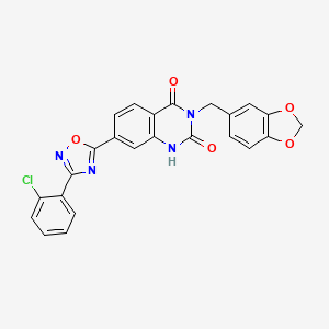 3-(1,3-benzodioxol-5-ylmethyl)-7-[3-(2-chlorophenyl)-1,2,4-oxadiazol-5-yl]quinazoline-2,4(1H,3H)-dione