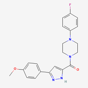 1-(4-Fluorophenyl)-4-[3-(4-methoxyphenyl)-1H-pyrazole-5-carbonyl]piperazine